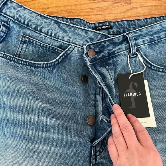 Flamingo Jeans Button Fly Straight 5 Pocket Whiskered Size XXL - Picture 4 of 8